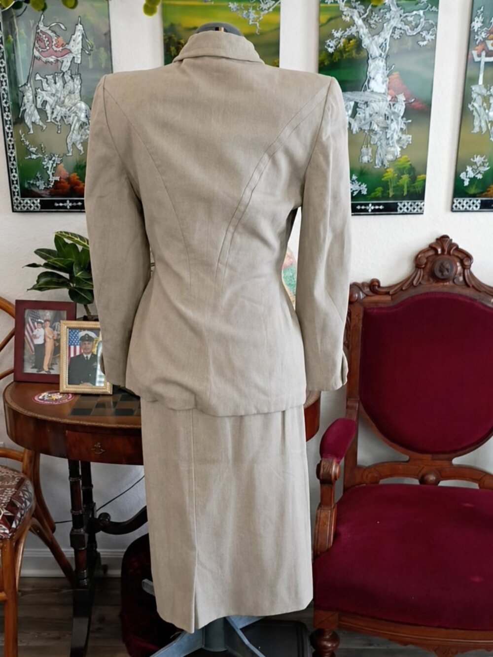 ✨ 1950s Lilli Ann of San Francisco Sculptural Wool Suit • Rare Vintage Tailoring - Picture 3 of 9